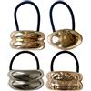 Generico Elastici per capelli in metallo, Elastici per capelli in metallo per donna | Fasce per capelli elasticizzate geometriche 4X | Braccialetti per capelli alla moda color oro, fasce decorative per capelli