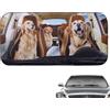 Rukjmqi Parasole Anteriore Per Auto,Parasole Con Stampa Cani - Protezione Termica Pellicola Parasole Con Ventose Per Auto Viaggi Sosta Caldo