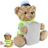 Gacqpli Cestino Rifiuti per Auto - Organizzatore di Storage 2-in-1 in Peluche Orso | Orso dei Cartoni Cestino Rifiuti Porta per Auto,per Camion SUV Berlina Viaggio Giocattolo Snack Borsa Ombrello