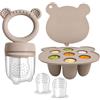 WeSweet Ciuccio per frutta per bambini, dispenser in silicone per alimenti e vassoio congelatore per alimenti per bambini, gelato al latte, per alleviare la dentizione dei bambini, ciuccio da