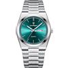 Poedagar Orologio da polso da uomo, al quarzo, impermeabile, luminoso, con data, settimana, alla moda, business, classico, in acciaio inox, orologio da uomo (Silver Green)