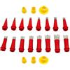 Generic Set di 22 ugelli integrati in gomma, riutilizzabili, in acciaio inox, con base e ugello per sigillatura riutilizzabile, per cucina, bagno, mattone