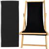 TBACW Tela di ricambio per sedia da giardino - solo tela (nero) | 119,4 x 43,2 cm, tessuto da spiaggia, uso interno ed esterno, non necessita di cornice in legno