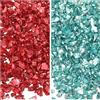 QUARKZMAN 2 Colori Frammenti di Vetro Tritato, 1-3mm Glitter Metallico Irregolare Pz di Vetro Rotto con Sacchetto Laser per Artigianato Fai da Te Vasi Decorazione 31.6g, Rosso & Blu