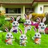 Larber 6pcs Segnali di Cortile Pasquale All'aperto di Easter Bunny Yard Segni del Giardino del Conigliocon Pali per Primavera Pasqua Festa All'aperto Bambini Famiglia Courtyard Lawn Garden Decorazioni