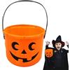 puzzlegame Secchio di Halloween, secchiello per dolcetto o scherzetto | Secchi di zucca dolcetto o scherzetto | Cestino portatile di caramelle di zucca con manico, secchiello per dolcetti di Halloween