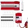 Cuicany 12 Pezzi Halloween Sacchetti di Sangue per Bevande, 350ml, Borsa per Bevande di Halloween, con Clip, Adesivi, Riutilizzabili, Decorazione Horror, per Cosplay, Feste, Accessori di Scena