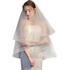 Kasmole Velo da Sposa a Due Strati,Velo da Sposa da Donna con Pettine - Velo da Sposa per Sposa, Velo per Addio al Nubilato, Bordo in Nastro, Velo da Sposa per Donne e Ragazze