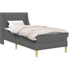 vidaXL Struttura letto con materasso Grigio 90 x 190 cm Poliestere
