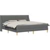 vidaXL Struttura letto con materasso Grigio scuro 180 x 200 cm Poliestere