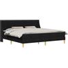 vidaXL Struttura letto con materasso Nero 180 x 200 cm Poliestere