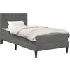 vidaXL Struttura letto con materasso grigio scuro 80 x 200 cm in velluto