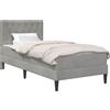 vidaXL Letto con materasso e testiera Grigio chiaro 90 x 190 cm Velluto