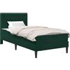 vidaXL Struttura letto con materasso verde scuro 90 x 200 cm in velluto
