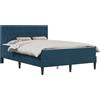 vidaXL Letto con materasso e testiera blu 140 x 190 cm in velluto