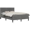 vidaXL Struttura letto con materasso grigio scuro 140 x 200 cm in velluto