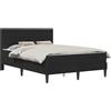 vidaXL Letto con materasso e testiera, nero, 160 x 200 cm, velluto