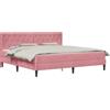 vidaXL Letto con materasso e testiera rosa 180 x 200 cm in velluto