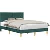 vidaXL Struttura letto con testiera Grigio scuro 137 x 190 cm in tessuto