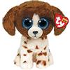 TY - Peluche - Beanie Boos - Cane - Muddle - Marrone e Bianco con Macchie - Occhi Azzurri Grandi e Glitter - Il Morbido Pupazzo con Gli Occhi Grandi Scintillanti - 28 Cm - 36487