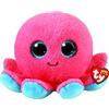 Ty - Beanie Boo's - Peluche Sheldon la Piovra, Pupazzo Polipo, Occhioni Glitter, 15 cm - TY36390, Rosa Corallo E Azzurro