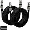 Cavo per Microfono XLR Bilanciato 10M(2 Pezzi,Nero),Da Maschio a Femmina,Scherma