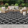 OIGAE Tappeto da Esterno Reversibile 120 x 180 cm, in Plastica PP, Resistente alla Pioggia e ai Raggi UV, Antiscivolo, Pieghevole e Lavabile, per Terrazzo Giardino Camping Spiaggia, Nero
