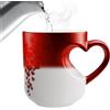 Generico Tazze in ceramica magic che cambia colore a forma di cuore, tazze da caffè a cuore che cambia colore sensibile al calore, divertenti novità tazzas da caffè per coppie