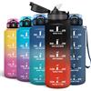 Motswedi Borracce1.5 litri, Borraccia Sportiva con Time Marker, Borraccia Acqua Palestra, Riutilizzabile per Sport, per Fitness, Palestra, Corsa, Ciclismo e Escursionismo, Nero & Rosso
