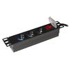 LINK multipresa LK3PDU per armadi rack 10 pollici con 3 prese miste italiane/tedesche schuko e cavo spina italiana lunghezza 1,75 metri in metallo dimensioni 26x4,5x4,5 cm 1 unità