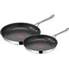 Tefal Jamie Oliver Cook's Direct On E304S244 - Set di padelle a induzione, antiaderente, adatta al forno, per tutti i piani cottura, manico rivettato, 24/28 cm