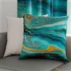 PETTI Artigiani Italiani - Coppia di Federe Cuscino 30x30 cm in Microfibra, Cuscini Arredo Camera da Letto, Divano, Salotto, Set 2 Fodere Copricuscino, Federa Marble Blu, 100% Made in Italy