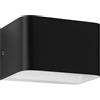 Eglo Applique a LED Sania 4, illuminazione sopra e sotto, in alluminio nero e bianco, illuminazione per corridoio e soggiorno, luce bianca calda, 13 x 8 cm