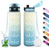 JAPORIA Borraccia 500ml, Borraccia Motivazionale con Indicazione del Tempo, Borracce senza Perdite, senza BPA, Bottiglia con Filtro, per Bici, Scuola, Campeggio, Corsa, Yoga, Ufficio, Scuola