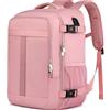 PUSLOM Zaino 40x30x20 per Ryanair Bagaglio a Mano per Wizzair Eurowings Zaino da Viaggio Aereo 24L Borsa da Cabina per Voli,14 Pollici Zaino Porta PC con Caricatore USB Zaino da Viaggio per Donna,Rosa
