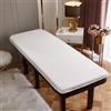 LXJDDLD Materasso Letto Termale Spesso 3/5cm,Topper Memory Foam per Lettino Massaggio Senza Fori,Testa Quadrata/Rotonda/Trapezoidale,Cuscinetto Protettivo per Viaggio Campeggio,White r,60x180cm 5cm