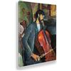 Giallobus - Quadro - Amedeo Modigliani - Il violoncellista - Tela Canvas Telaio Standard - 100x140 - Pronto da Appendere - Quadri Moderni per la casa