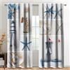 Kzzfqxb 107x160cm Tende tasca per asta 2 pannelli, tema marino spiaggia bottiglia conchiglie perle stelle marine filtraggio della luce tenda, decorazioni stile oceano per camera da letto soggiorno