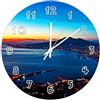Funlucy Orologio da Parete Rotondo - Paesaggio di Napoli e Vesuvio Luci del Golfo Tramonto Orologi da Parete per Cucina, Ufficio, Camera da Letto Orologio Appendiabiti Decorativo, 30 X 30 CM