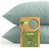 Dreamzie - 100% Cotone Biologico - Federe Cuscino Letto 65x65 cm Cotone Biologico - Set da 2 - Verde - Federe Cuscino Letto 65x65 con Zip - Oeko-Tex