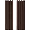 Deconovo Tende per Interni Oscuranti 2 Pezzi 200 CM Altezza, Tende Camera da Letto Coprente Moderne con Occhielli, 140x200 CM (Larghezza x Altezza), Cioccolato