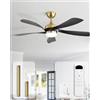 Sofucor 132cm Ventilatore a Soffitto con Luce e Telecomando, LED Dimmerabile, Timer, 6 Velocità, 3 Regolazioni di Colore, Motore DC, Silenzioso Ventilatore da Soffitto per Camera Soggiorno