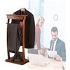 Qcesorib Servomuto Appendiabiti in Legno Indossatore Camera Abiti Servo Muto per Camera Portapantaloni Anteriore con Guaina in Gomma Antiscivolo - A x L x P: 112,2 x 44,4 x 30 cm Legno