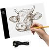 Helweet Tavoletta Luminosa A4, Lavagna Luminosa Per Disegnare, Tavolo Luminoso A4, Dimmerabile Luminosità, Lightpad Per Schizzi, Produzione Di Animazioni, Disegno E Pittura Con Diamanti