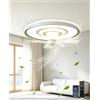 AMJYEW ventilatore da soffitto con luce 50 cm La ventola è orientabile lampadario ventilatore da soffitto, 6 velocità, 3000K-6500K, dimmerabile telecomando e app per soggiorno, camera da letto, ufficio