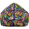 Treer Fodera per Pouf a Sacco per Adulti e Bambini, Hip -Hop Graffiti Stampa Copertura per Poltrona Sacco con Cerniera e Senza Imbottitura, Pouf a Forma di Pera Bean Bag Cover (90x110 cm,Lettera)