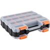 CHUENKUK Scatola Organizer 34 Scomparti Doppio Lato, per Viti Chiodi e Diamanti, Contenitore in PP 32x27x8 cm, Nero Arancione