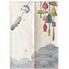 Hiseng Noren Tenda Giapponese della Porta Tappezzeria, Divisorio Stile Curtain Tapestry Cucina Ristorante Negozio Camera Doorway Corridoio Decorazione (Campanelli eolici,75x150cm)