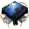 Morbuy Tovaglia per Tavolo Quadrato, Motivo Foresta Tovaglie Impermeabile Idrorepellente Antimacchia Copritavolo Lavabile per Decorative Cucina Giardino Compleanno (120x120cm,Luna Bianca)