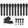 BUYGOO 10PZ Morbido Laccio Legare Nero 20cm Cinghie di Tensionamento Cinghie Fissaggio Morbide Cinghia a Cricchetto Cinturino di Cricchetto Legare Giù per Fissare/Legare/Trasportare 125kg/275Lbs